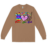 Toasted Coconut Peace love rock Long Sleeve Tee - FaDigitalArtStudio