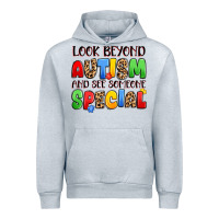 Heather Grey look beyond autism and see someone special Urban Hoodie - JahusDesignShop