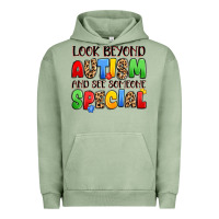 Pigment Oil Green look beyond autism and see someone special Urban Hoodie - JahusDesignShop