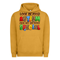 Pigment Peanut Butter look beyond autism and see someone special Urban Hoodie - JahusDesignShop