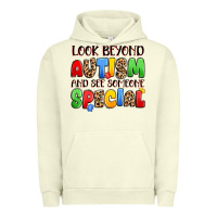 Pigment Pistachio look beyond autism and see someone special Urban Hoodie - JahusDesignShop