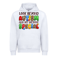 White look beyond autism and see someone special Urban Hoodie - JahusDesignShop