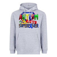 Heather Grey autism is my superpower Heavyweight Hoodie - AdoDesignShop