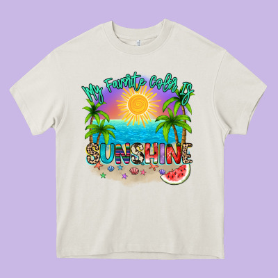 My Favorite Color Is Sunshine Heavy Core Tee Designed By Nancycooperartshop
