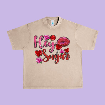 Hey Sugar With Lips And Candies Olivia Urban Heavy Tee Designed By Oliviacreatesart