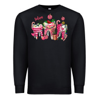 Black pink christmas teeth Premium Sweatshirt - AdoDesignShop