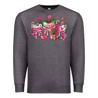 Charcoal Heather pink christmas teeth Premium Sweatshirt - AdoDesignShop