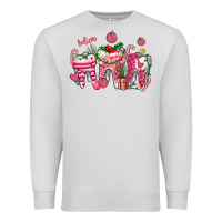 Dove Grey pink christmas teeth Premium Sweatshirt - AdoDesignShop