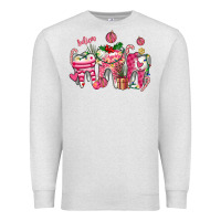 Oatmeal Heather pink christmas teeth Premium Sweatshirt - AdoDesignShop