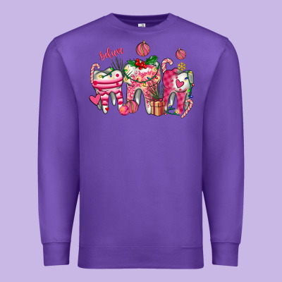 Pink Christmas Teeth Premium Sweatshirt Designed By Adodesignshop