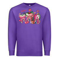 Purple pink christmas teeth Premium Sweatshirt - AdoDesignShop