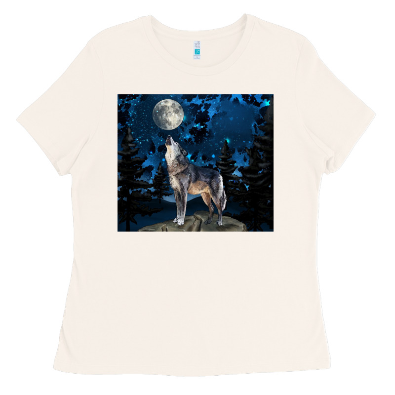 Wolf Howling At The Moon Ladies Tee by TumblerDesignByShophia | Teevron
