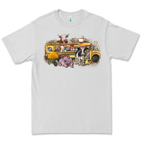 Dove Grey farm animals school bus Premium Tee - texasbilliewilder