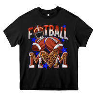 Black American Football Mom Heavy Core Tee - NancyCooperArtShop