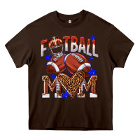 Chocolate Brown American Football Mom Heavy Core Tee - NancyCooperArtShop