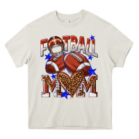 Cream American Football Mom Heavy Core Tee - NancyCooperArtShop