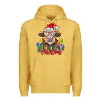 Antique Gold Mooey Christmas Premium Hoodie - CowhideDigitalArt
