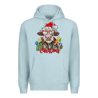 Blue Mist Mooey Christmas Premium Hoodie - CowhideDigitalArt