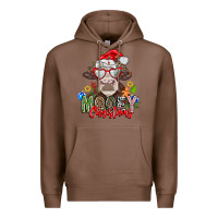 Chestnut Mooey Christmas Premium Hoodie - CowhideDigitalArt