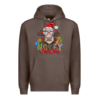 Coffee Mooey Christmas Premium Hoodie - CowhideDigitalArt