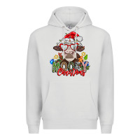 Dove Grey Mooey Christmas Premium Hoodie - CowhideDigitalArt