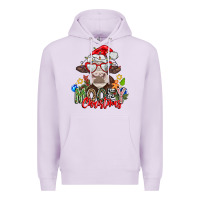 Lilac Mooey Christmas Premium Hoodie - CowhideDigitalArt