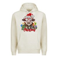 Oatmeal Heather Mooey Christmas Premium Hoodie - CowhideDigitalArt