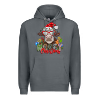 Rock Mooey Christmas Premium Hoodie - CowhideDigitalArt