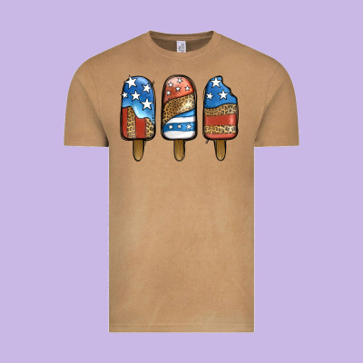 Patriotic Leopard Popsicles Vintage Tee Designed By Jasminsmagicworld