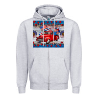 Heather Grey american truck 4th of july tumbler Zipper Hoodie - BarkalooDesign