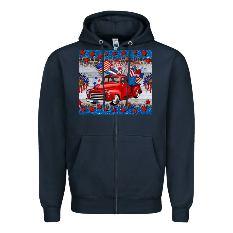 American Truck 4th Of July Tumbler Zipper Hoodie by BarkalooDesign | Teevron