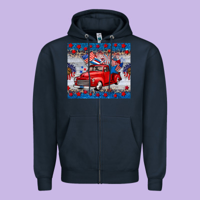 American Truck 4th Of July Tumbler Zipper Hoodie Designed By Barkaloodesign