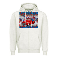 Oatmeal Heather american truck 4th of july tumbler Zipper Hoodie - BarkalooDesign