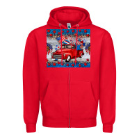 Red american truck 4th of july tumbler Zipper Hoodie - BarkalooDesign