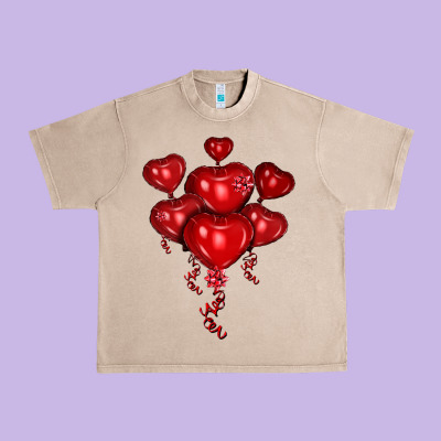 Heart Balloons Olivia Urban Heavy Tee Designed By Oliviacreatesart