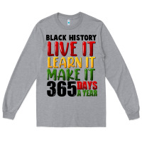 Heather Grey black history live it Long Sleeve Tee - FaDigitalArtStudio