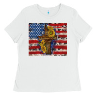 White jesus christ with american flag Ladies Tee - TumblerDesignByShophia