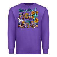 Purple this is how i fight my battles Premium Sweatshirt - AdoDesignShop