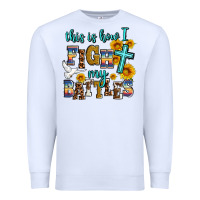 White this is how i fight my battles Premium Sweatshirt - AdoDesignShop