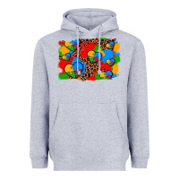 Heather Grey autism heart background Heavyweight Hoodie - AdoDesignShop