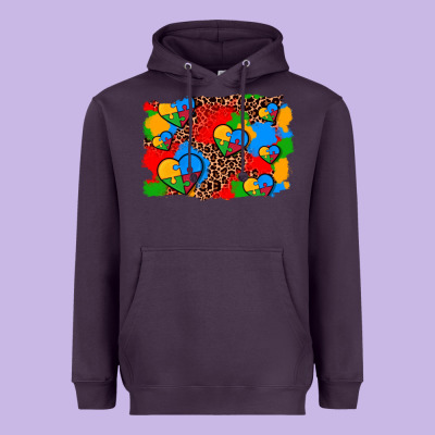 Autism Heart Background Heavyweight Hoodie Designed By Adodesignshop