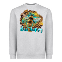 Heather Grey bee happy Heavyweight Sweatshirt - Artiststas
