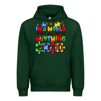 Forest Green in a world where you can be anything be kind Urban Hoodie - JahusDesignShop