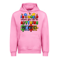 Fuchsia Pink in a world where you can be anything be kind Urban Hoodie - JahusDesignShop
