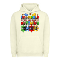 Pigment Pistachio in a world where you can be anything be kind Urban Hoodie - JahusDesignShop