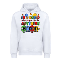 White in a world where you can be anything be kind Urban Hoodie - JahusDesignShop
