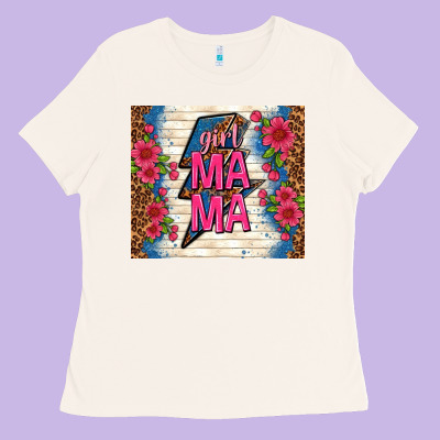 Girl Mama Thunder With Flowers Ladies Tee Designed By Tumblerdesignbyshophia