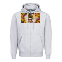 Heather Grey mess bun mama with sunflowers and colorful leopard license plate Zipper Hoodie - BarkalooDesign