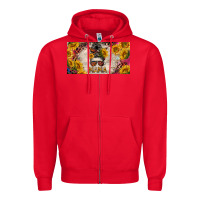 Red mess bun mama with sunflowers and colorful leopard license plate Zipper Hoodie - BarkalooDesign