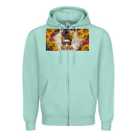 Seafoam mess bun mama with sunflowers and colorful leopard license plate Zipper Hoodie - BarkalooDesign
